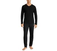Uncover by Schiesser Schlafanzug Lang Pyjama Long, Schwarz, 52 Homme