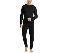 Uncover by Schiesser Schlafanzug Lang Pyjama Long, Schwarz, 58 Homme