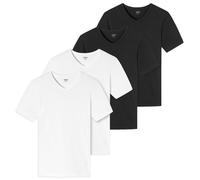 Uncover by Schiesser T-Shirt Homme Lot 4 V-Ausschnitt Noir Blanc