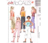 UNCUT & OOP McCALL'S 3197 GIRLS' LINED TOPS & CROPPED PANTS SEWING PATTERN SIZE: CH (7-8-10)