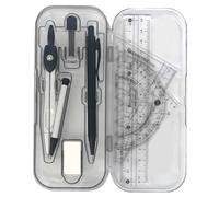 - und Winkelmesser Set, 10 teiliges Geometrie Kit mit Aufbewahrungsbox, Winkelmesser, Mathewerkzeug für Schule, Schüler, Lern- und Zeichenbedarf