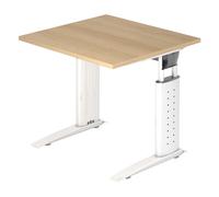 UNDA 8 W | Bureau - 80 x 80 réglable en hauteur Chêne/Blanc
