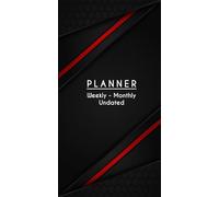 Undated Weekly & Monthly Planner, 12 Months, 53 Weeks Horizontal Memo Style, Black Cover: Cream Paper, 4.33" x 8.27" (11 x 21 cm) | Soft Cover with Pages for Contacts, Password Logs and Notes