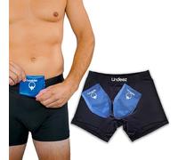 Undeez sous-vêtements de vasectomie - Livré avec 2 Poches à Blocs de Glace sur Mesure et Un Boxer Confortable pour Un Soutien testiculaire et Un soulagement de la Douleur, Noir, Large