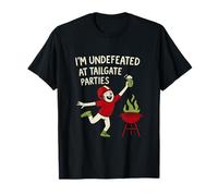 Undefeated at Tailgate Parties Motif Humoristique de Football T-Shirt