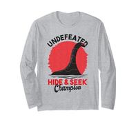 Undefeated Cache & Seek Champion Loch Ness Monster Funny Meme Manche Longue