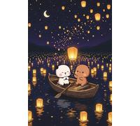 Under a Sky of Lanterns - The Night the Sky Glowed Gold: Bubu & Dudu Moonlit Boat Ride Paperback Lined Notebook