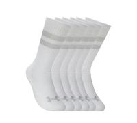 Under Armour 6 paires Essential Crew, chaussettes unisexe, chaussettes sport ultra-fines, Unisexe, lot de 6, White/White/Halo Gray, L, White/White/Halo Gray, MD