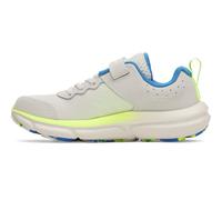 Under Armour Baskets pré-scolaires Assert 10 Alternate Closure pour garçon, (110) Blanc sommet/jaune haute visibilité/bleu Atlantis, 2.5 Little Kid