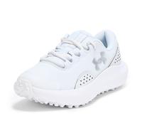 Under Armour Baskets Surge Golf à crampons pour femme, (100) Gris lointain/Blanc/Argent Métallique, 41 EU