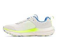 Under Armour Baskets unisexes pour école primaire Assert 10, (110) Blanc sommet/jaune haute visibilité/bleu Atlantis, 4.5 Big Kid