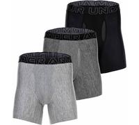 UNDER ARMOUR Boxers Homme, Lot de 3 - Performance Tech Boxer Briefs Solid 6", Stretch, Noir/Gris uni 5XL