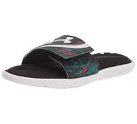 Under Armour Boy's Ignite VI Graphic Strap Slide Sandal, Black (001)/White, 6 Big Kid