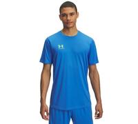Under Armour Challenger Entraînement Manches Courtes Hommes, T-Shirt Homme Ample et Respirant, T-Shirt Football léger et Confortable, Blue Atlantis/High Vis Yellow, LG
