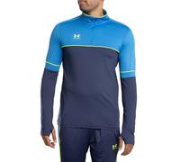 Under Armour Challenger Entraînement ¼ Zip Hommes, Pull zippé léger et Respirant, Haut 1/4 Zip au séchage Rapide, Washed Navy/High Vis Yellow, L, Washed Navy/High Vis Yellow, LG