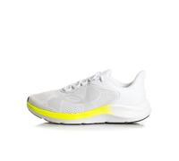Under Armour Charged Pursuit 4 Grand Logo, chaussures running pour homme, chaussures de course avec amorti, Hommes, White / High Vis Yellow / Halo Gray, 9, White / High Vis Yellow / Halo Gray, 41