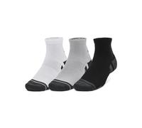 Under Armour Chaussettes de sport UA Performance Tech unisexes - Lot de 3 paires de chaussettes trois-quarts pour le sport - Chaussettes respirantes avec soutien de la voûte plantaire, gris/blanc/gris