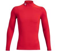 Under Armour ColdGear Armour Compression Mock Hommes, Haut de Sport avec intérieur brossé Ultra-Doux, T-Shirt Manches Longues Chaud et Respirant, Red/White, L, Red/White, LG