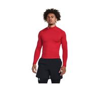Under Armour ColdGear Armour Compression Mock Hommes, Haut de Sport avec intérieur brossé Ultra-Doux, T-Shirt Manches Longues Chaud et Respirant, Red/White, L, Red/White, XS