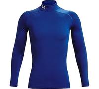 Under Armour – Haut de compression ColdGear Armour – Manches longues, intérieur brossé, Bleu