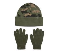 Under Armour Combo Bonnet/Gants Garçons, ensemble bonnet garçon et gants chauds, bonnet et gants enfant pour l'entraînement par temps froid, Marine OD Green/White/Marine OD Green, OSFM