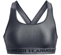 Under Armour Crossback Mid Bra Soutien-Gorge de Sport à Maintien Moyen, avec Bonnets Amovibles et évacuation de la Transpiration. Femme, (012) Gris / / Noir, M