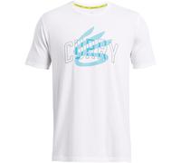 Under Armour Curry Champ Mindset T-Shirt Mens Blanc/Bleu Ciel L Male