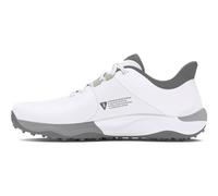 Under Armour Drive Pro Chaussures de golf larges sans crampons pour homme, (100) Blanc/Blanc/Métallique Gun Metal, 10 Wide