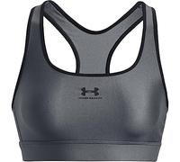Under Armour Femme HG Mid Padless Soutien-Gorge De Sport Maintien Moyen, sans Rembourrage, Anti-Transpiration., Pitch Gray, XS-S EU
