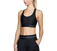 Under Armour Femme Mid Keyhole Soutien Gorge de Sport, Black / Black Metallic Silver, M EU