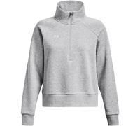 Under Armour Femme Polaire UA Rival Demi-zippée Sweatshirt, Mod Gray Light Heather/Blanc, L EU