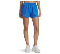 Under Armour Femme UA Fly by 3'' Shorts, Bleu Atlantis/Bleu Atlantis/Réfléchissant, XS EU
