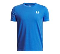 Under Armour Garçon Sportstyle Left Chest Short Sleeve T-Shirt, Bleu Atlantis / / Blanc, 128-140 EU