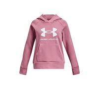 Under Armour Girls' Standard Rival Fleece Big Logo Hoodie, (697) Pink Elixir / / White, X-Small