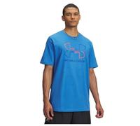 Under Armour Global Line Foundation Update Manches Courtes Hommes, T-Shirt Coton Ultra-Doux pour Homme, T-Shirt imprimé Respirant et au séchage Rapide, Blue Atlantis/Racer Red/Royal, XS