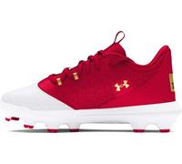 Under Armour Harper 9 TPU JR - École primaire pour garçon (blanc/doré métallique/blanc), Blanc | Rouge, 2.5 Big Kid