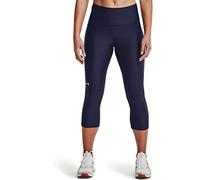 Under Armour Heatgear Armour High No-Slip Waistband Pocketed Capri Leggings, Bleu Marine (410) / Blanc, S Taille Courte Femmes