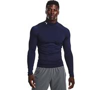 Under Armour HeatGear Armour Mock T-Shirt à Manches Longues pour Homme, Bleu Marine (410)/Blanc., Taille L