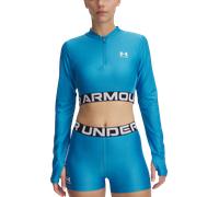 Under Armour HeatGear Rib 1/4 Zip LS Tee-shirt à manches longues M Bleu