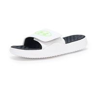 Under Armour Homme UA Ignite Pro 8 SL Sandale, Blanc/Blanc/Hyper Green, 45 EU
