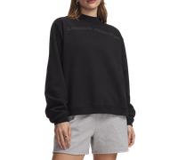 Under Armour Icon Fleece Wordmark Mock Neck Sweatshirt M Noir