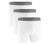 Under Armour Boxers pour homme Lot de 3 en coton – Ultra doux, entrejambe 15,2 cm, Blanc uni, Small