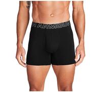 Under Armour Lot de 3 Boxers en Coton pour Homme, Entrejambe de 15,2 cm, Confort Tout au Long de la journée et Ultra Doux, Noir uni - Noyau, X-Small