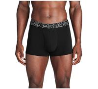 Under Armour Lot de 3 Boxers en Coton pour Homme, Entrejambe de 7,6 cm, Confort Tout au Long de la journée et Ultra Doux, Noir uni - Noyau, Small