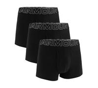 Under Armour Lot de 3 Boxers en Coton pour Homme, Entrejambe de 7,6 cm, Confort Tout au Long de la journée et Ultra Doux, Noir uni - Noyau, Medium
