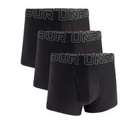 Under Armour Lot de 3 Boxers pour Homme Tech Performance, Longueur Jambe 8 cm - Respirant, évacuation de l’humidité, Toucher Doux, Confort Toute la journée, Noir, S