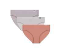 Under Armour Lot de 3 culottes de bikini invisibles pour femme, confort toute la journée et coupe ultra douce, Rose canyon, Large