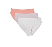 Under Armour Lot de 3 culottes de bikini invisibles pour femme, confort toute la journée et coupe ultra douce, Rose canyon, Large