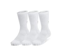 Under Armour Lot de 3 paires de chaussettes d'entraînement unisexes en coton pour adulte, (100) Blanc/Noir, Medium