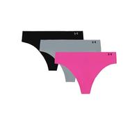 Under Armour Lot de 3 Strings Invisibles pour Femme, Confort Tout au Long de la journée et Coupe Ultra Douce, Rose Rebel, Large